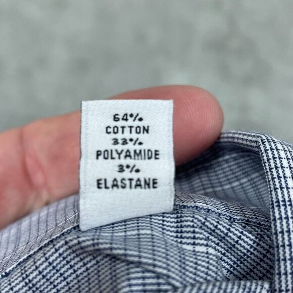 Calvin Klein Mens 2XL Blue Check Long Sleeve Button-Down Shirt a0065 - Picture 3 of 8